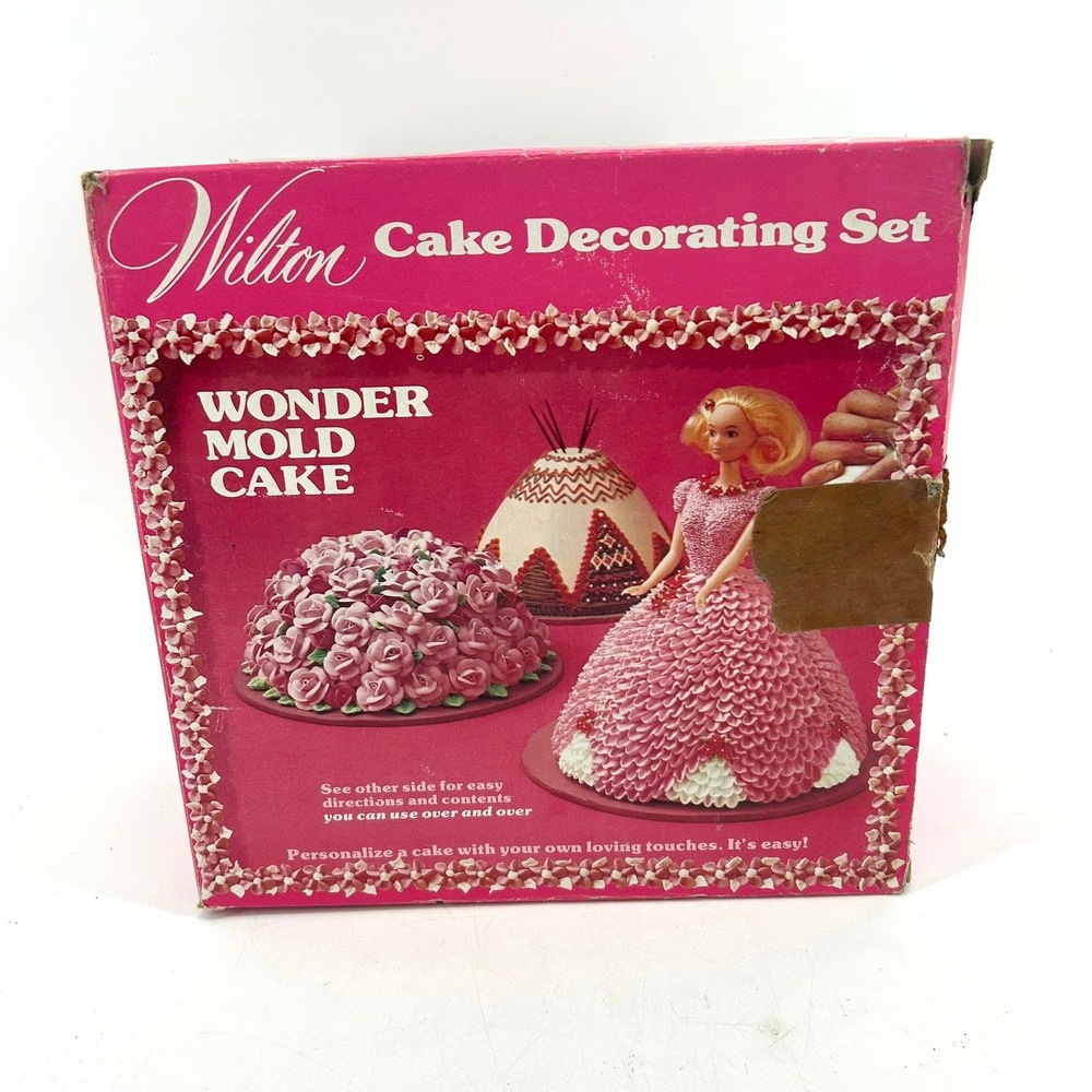 Vintage Wilton Wonder Mold Cake Decorating Set Barbie Bride Doll Cake Pan 1974